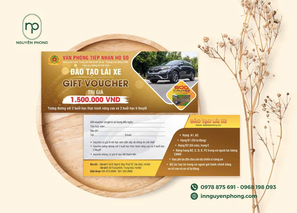 In voucher từ chất liệu giấy coucher